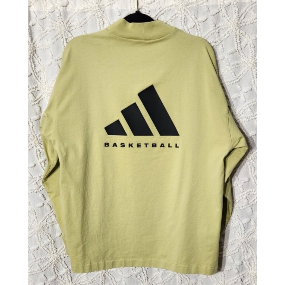 Adidas Basketball Mens Mock Neck Sweater Size Small Gold‎ Oversized Sports NBA